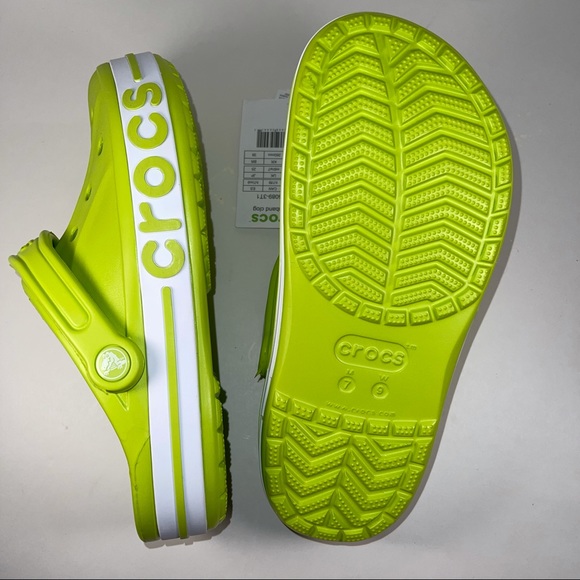 Crocs Clog Size Mens 7 Womens 9 Lime Green Slides - Picture 5 of 5